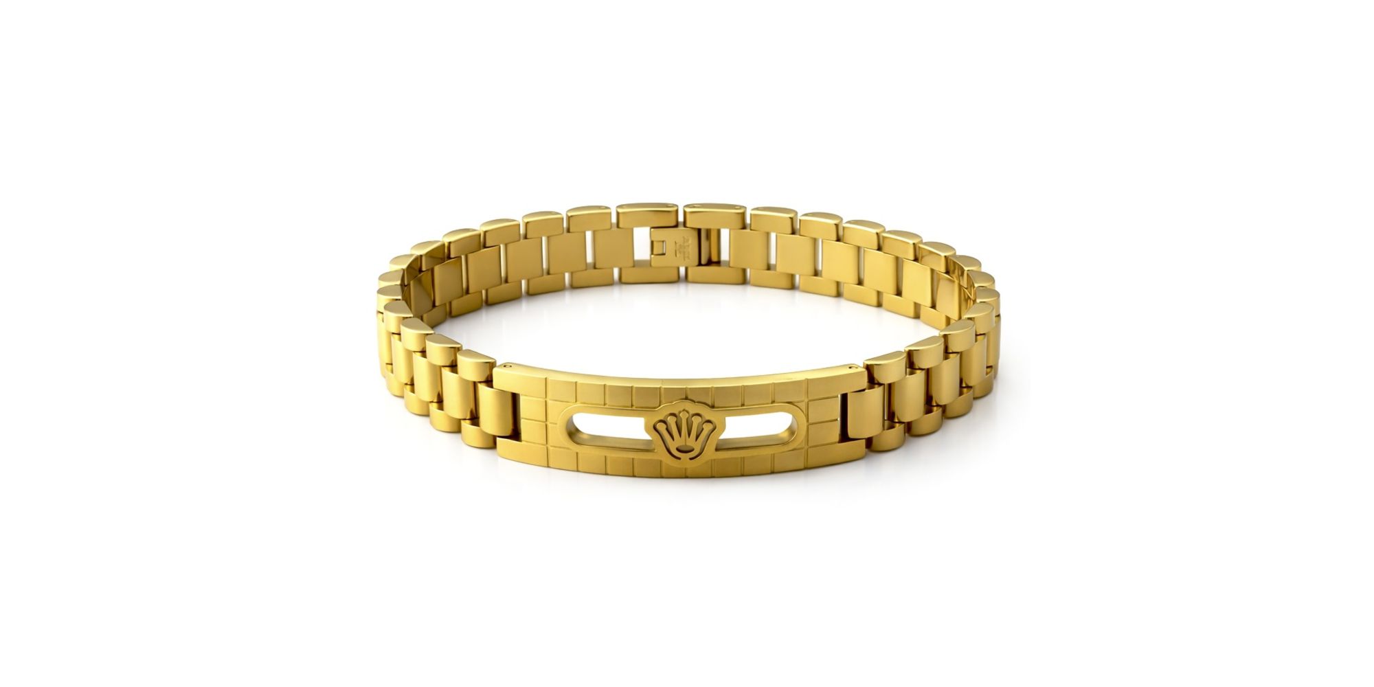 Pulseira Rolex Vazada 15 Milímetros Aço Dourado