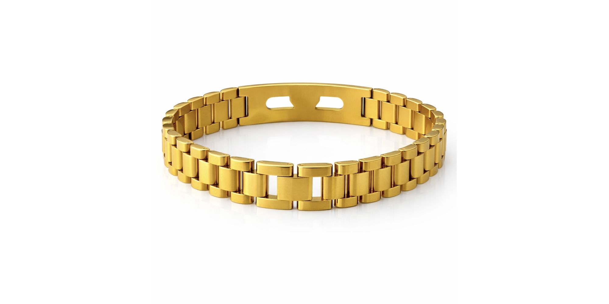 Pulseira Rolex Vazada 15 Milímetros Aço Dourado