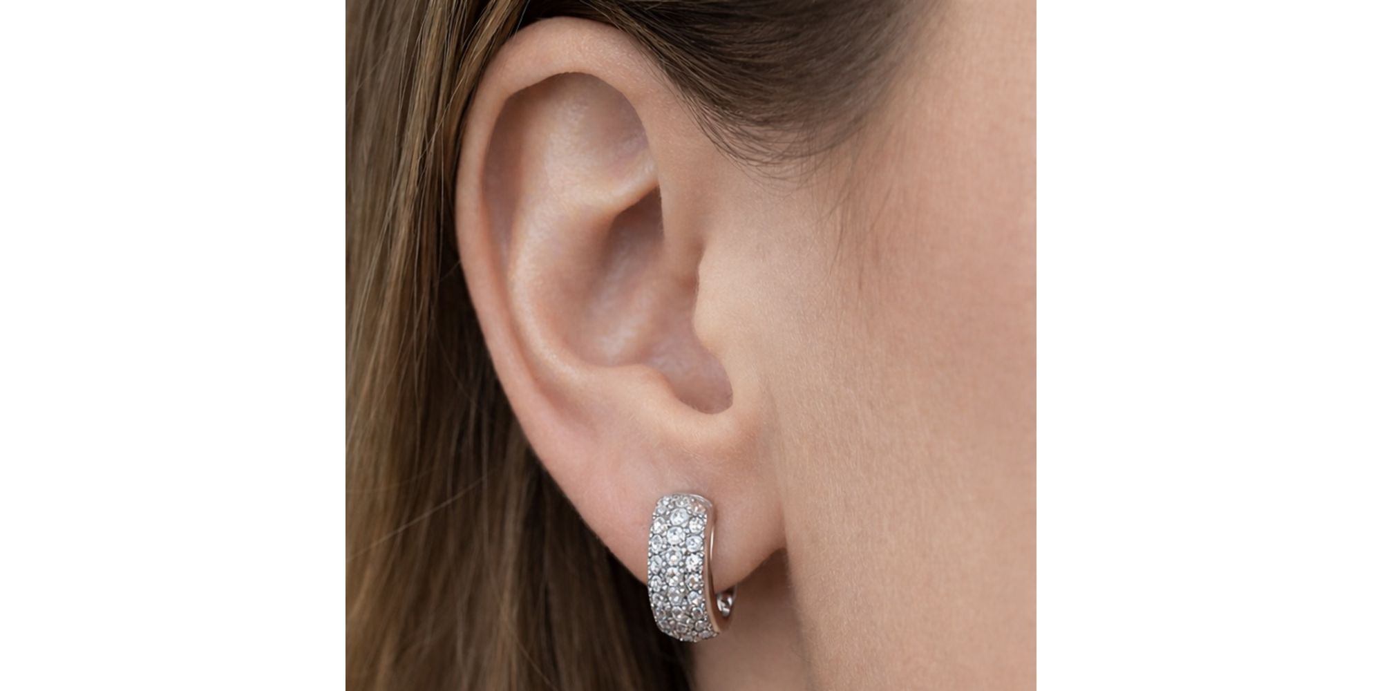 Brinco Argola Cravejada N13 Zircônia Aço Inoxidável