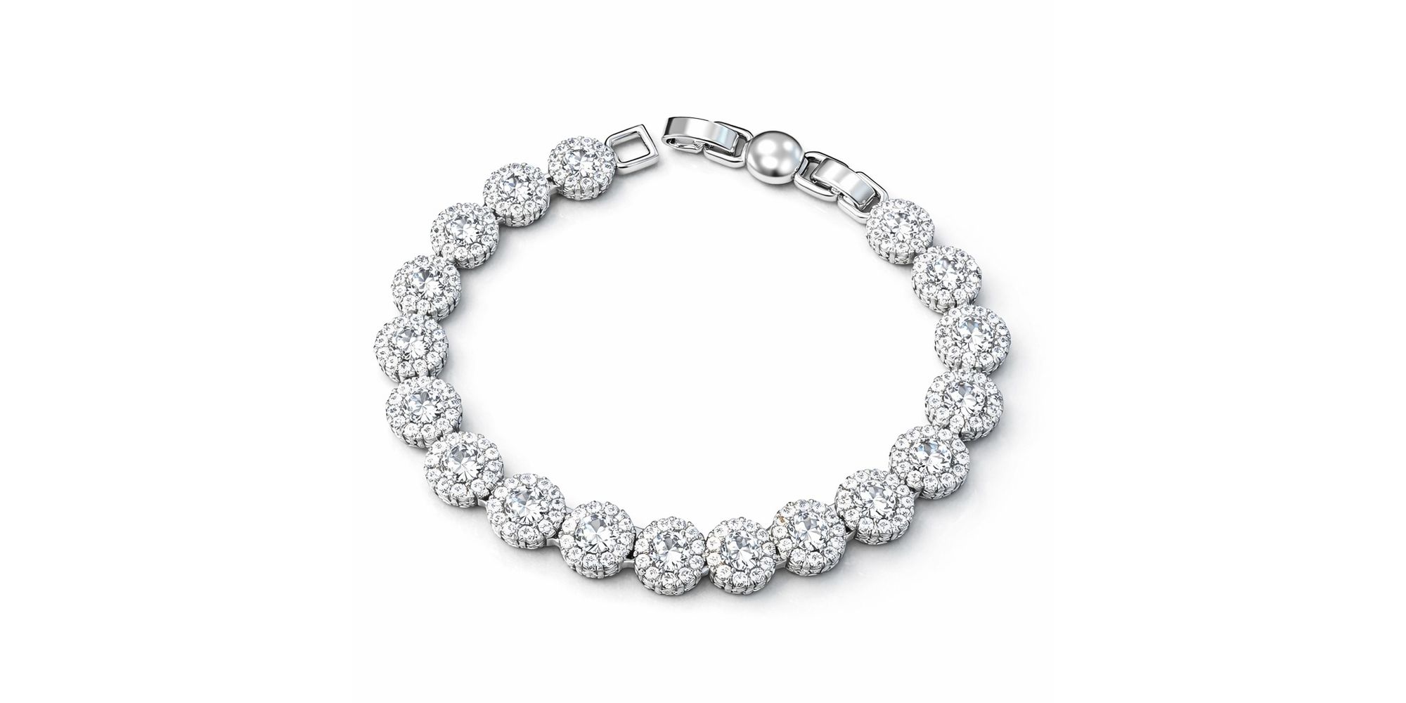 Pulseira Angelic Cravejada Hipoalergênica Banhado a Prata 925