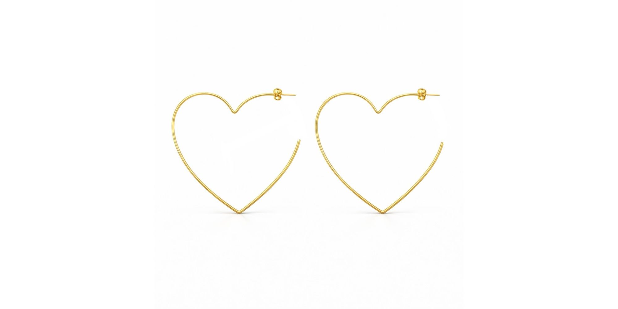 Brinco Coração Tarraxa N5,5 Banhado a Ouro 18K