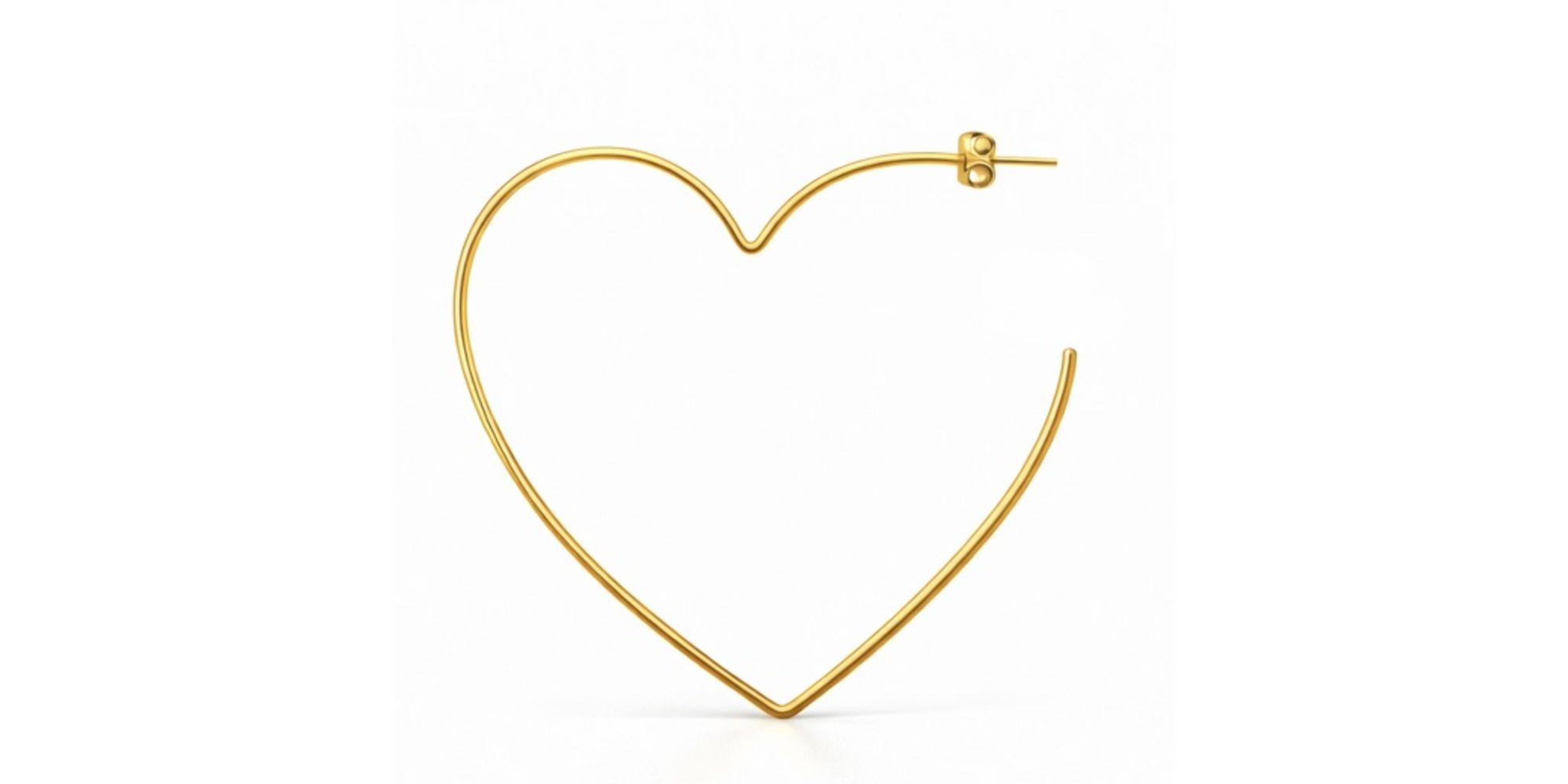 Brinco Coração Tarraxa N5,5 Banhado a Ouro 18K