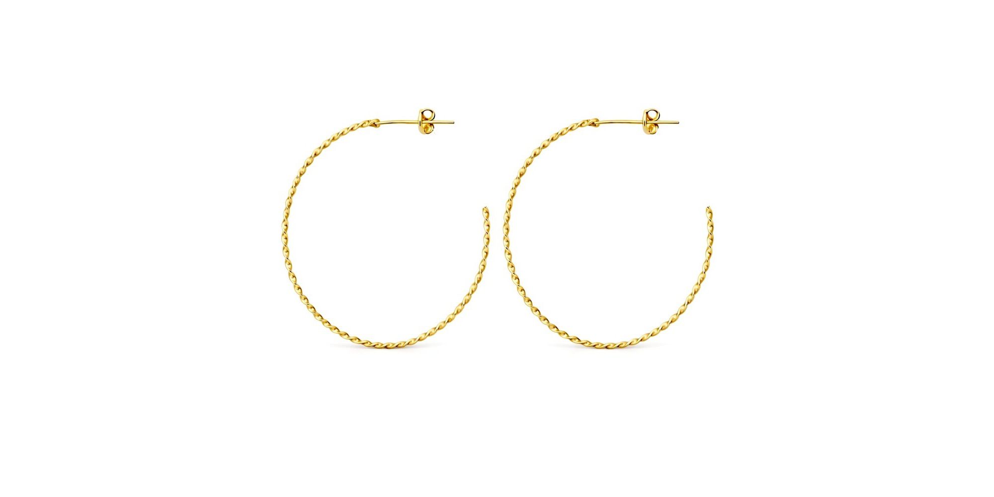 Brinco Argola Torcida Tarraxa N7 Banhado a Ouro n18K