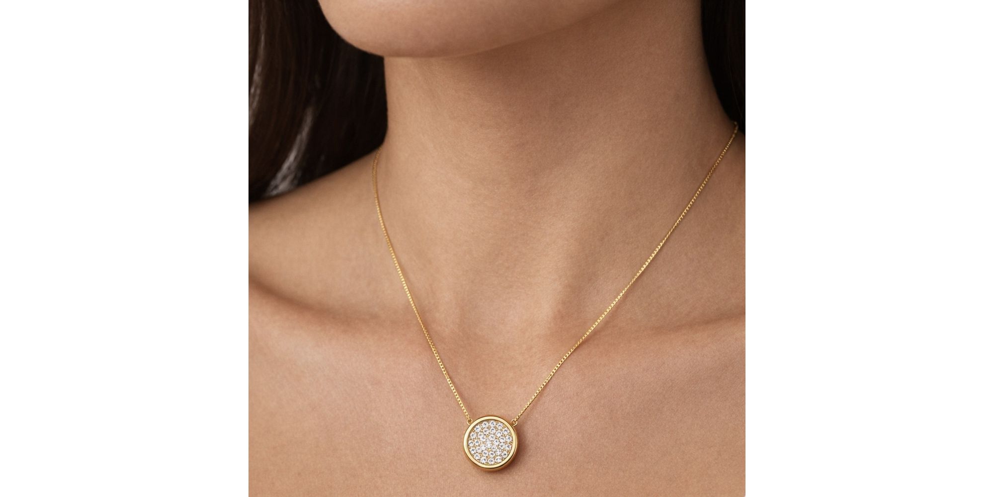 Colar Matrix Passante Cravejado 14 Milímetros Hipoalergênico Banhado a Ouro 18K