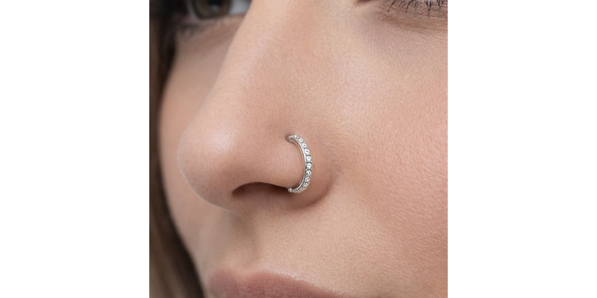 Piercing Nariz Argola Cravejado M Aço Inoxidável