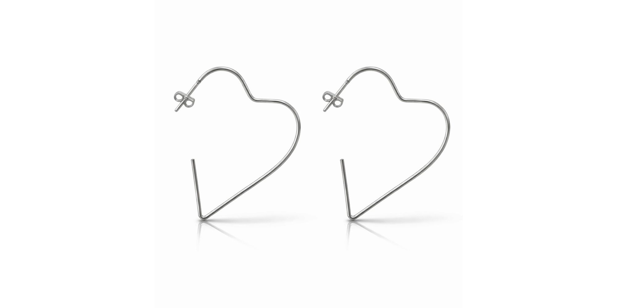 Brinco Coração Tarraxa N3,5 Banhado a Prata 925