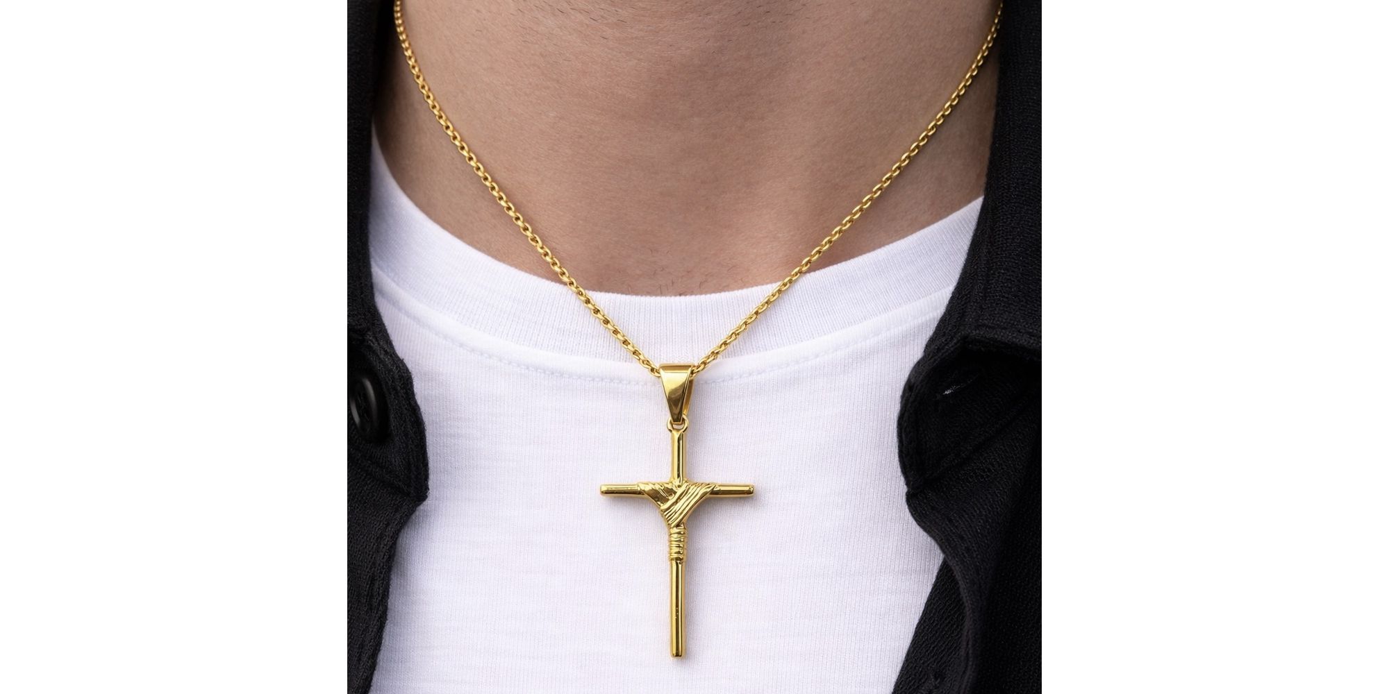 Pingente Cruz Nó Banhado a Ouro 18K