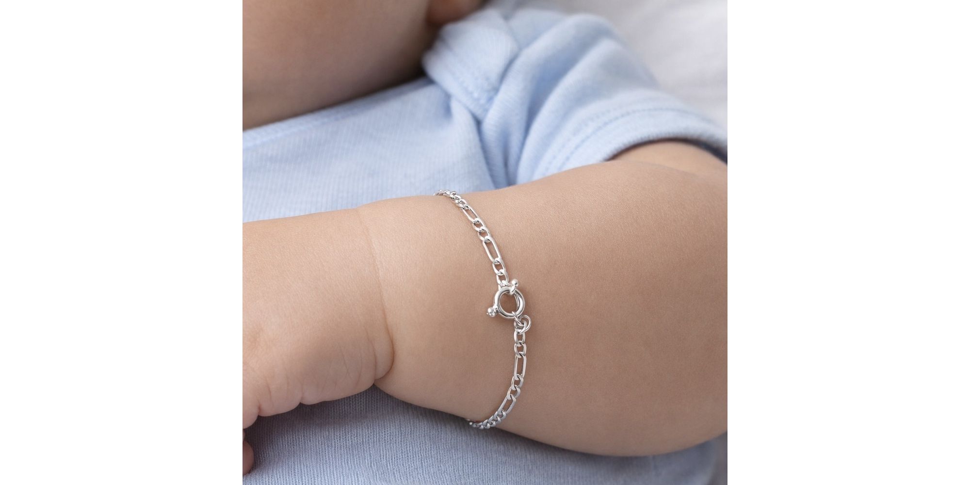 Pulseira Infantil Chapada Fecho Boia Banhado a Prata 925