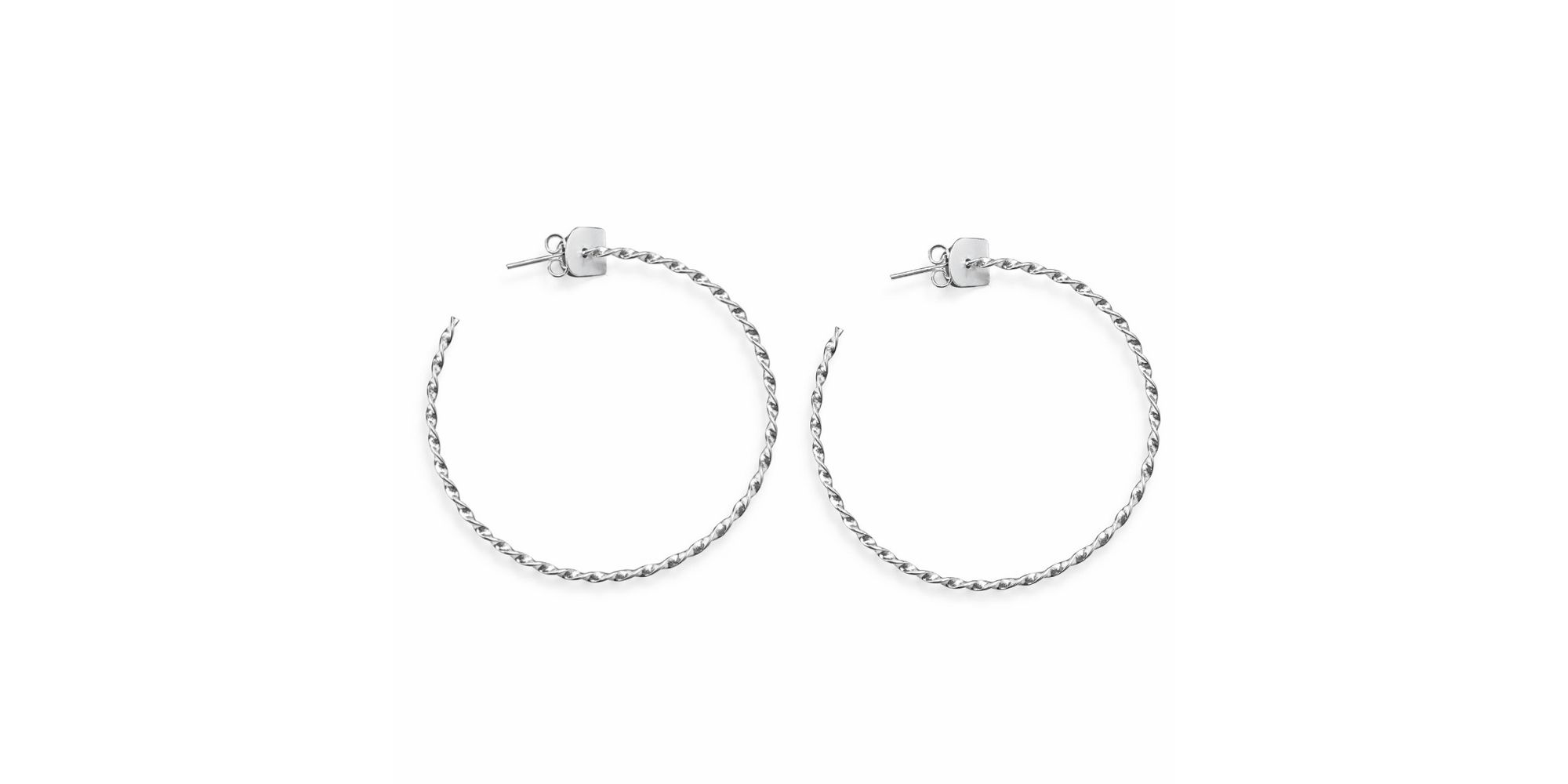 Brinco Argola Torcida Tarraxa N5 banhado a Prata 925