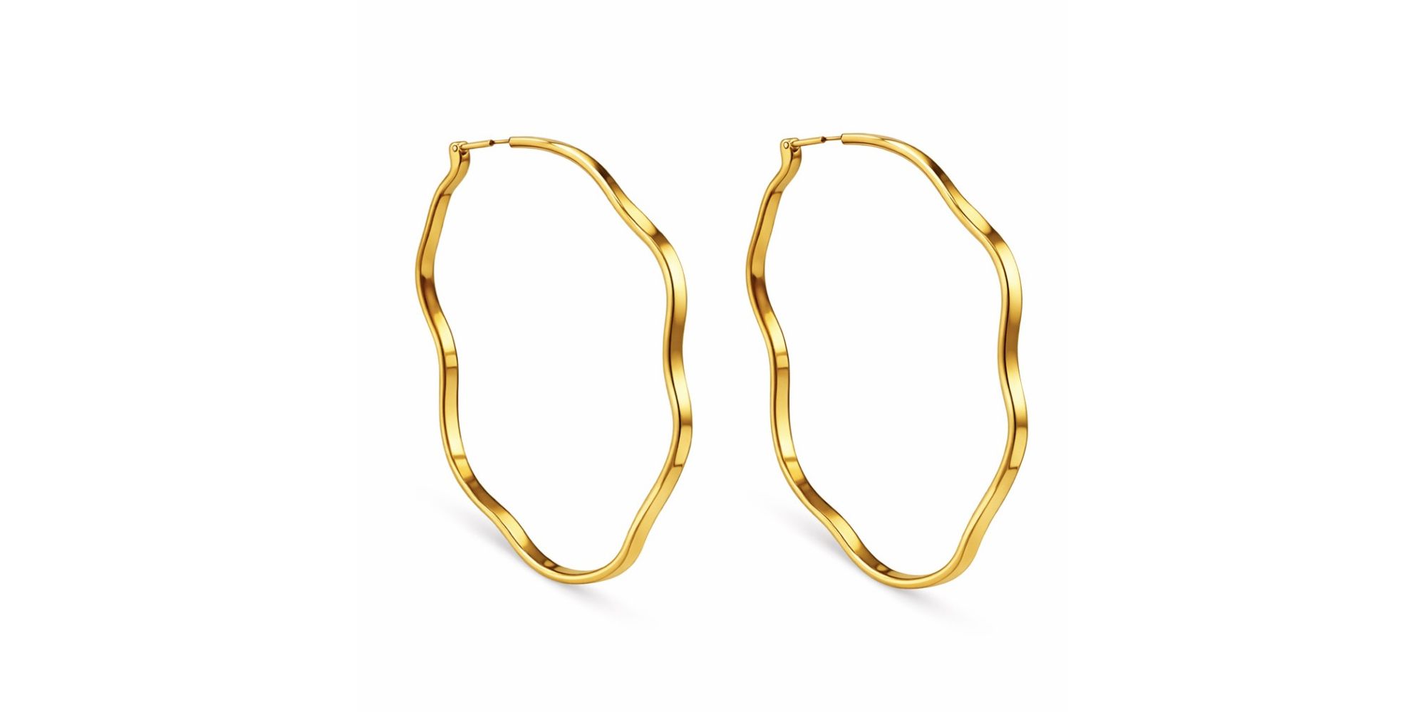 Brinco Argola Onda N4 Banhado a Ouro 18K