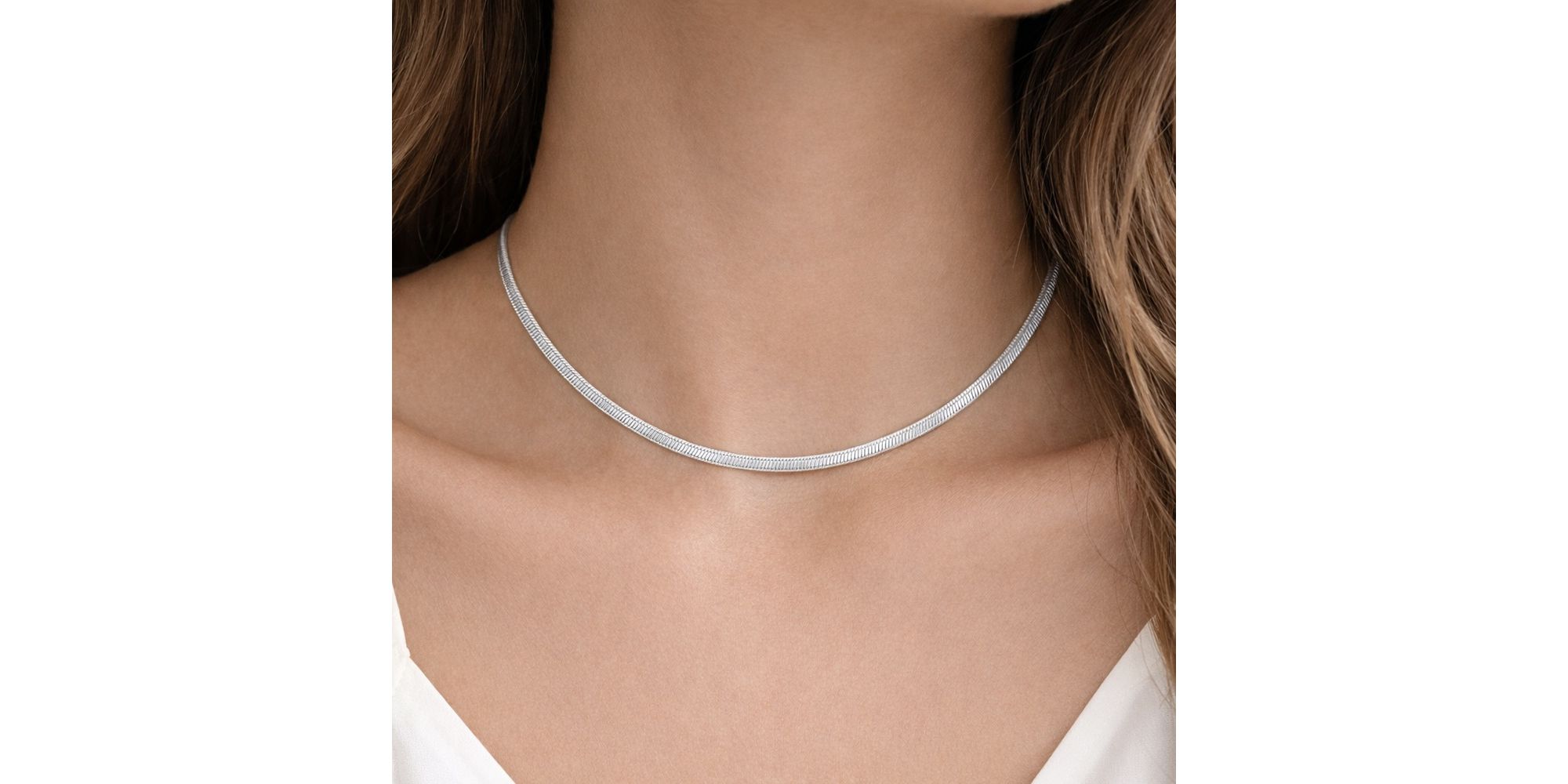 Colar Laminada 3 Milímetros Banhado a Prata 925