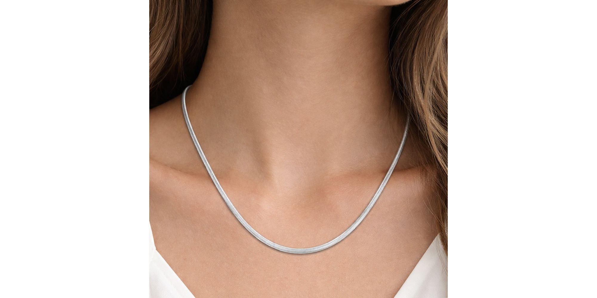 Colar Laminada 3 Milímetros Banhado a Prata 925