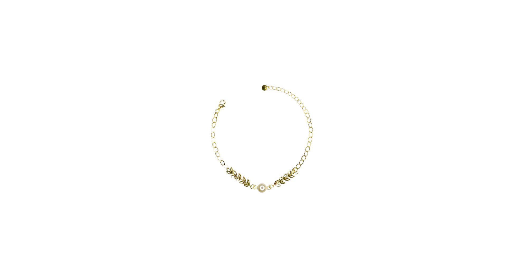 Pulseira Escama Pérola Banhado A Ouro 18K