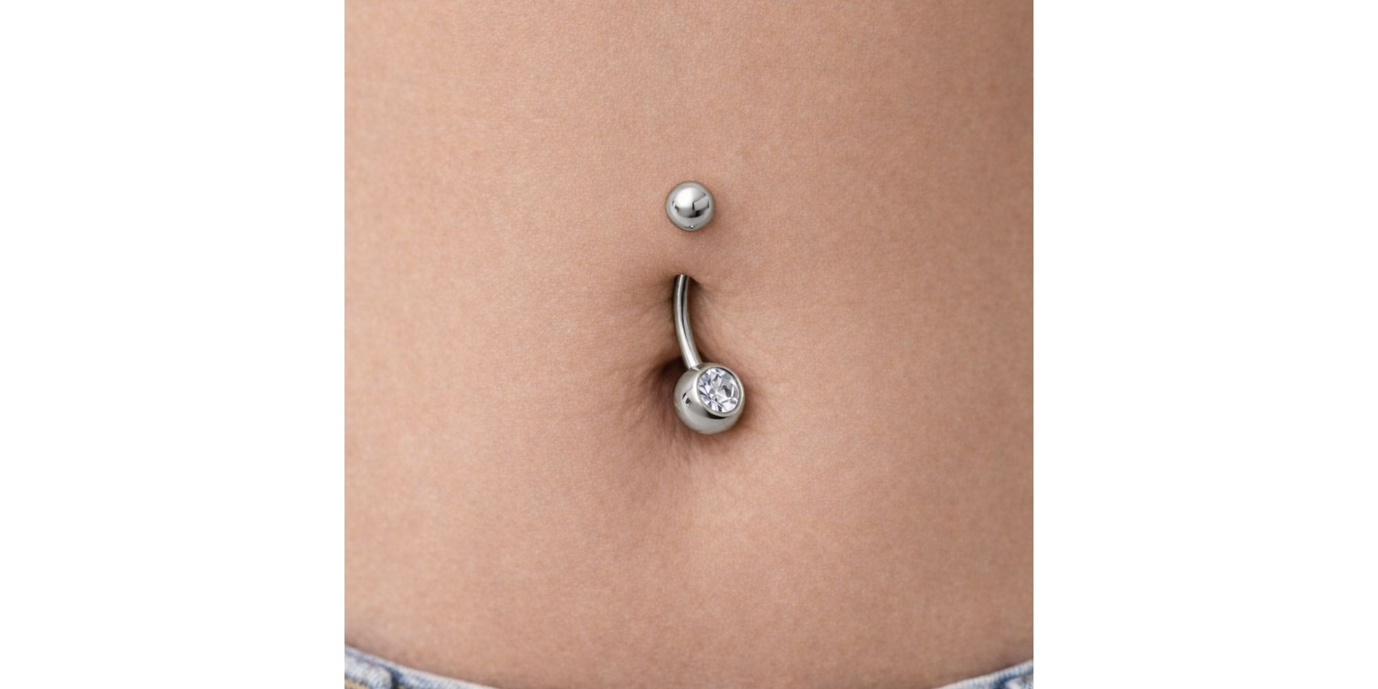Piercing Umbigo Bola Lisa Cristal Aço Inoxiável