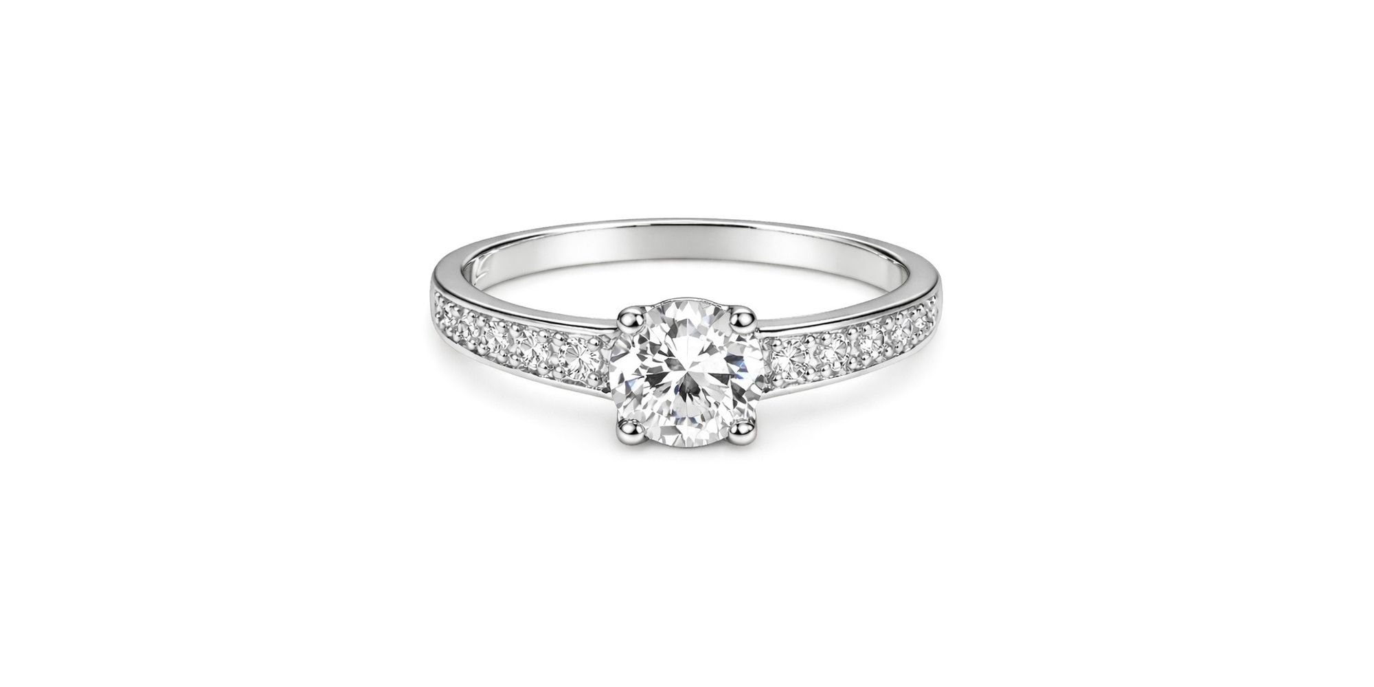 Anel Solitário Debutante Cristal Cravejado Banhado a Prata 925