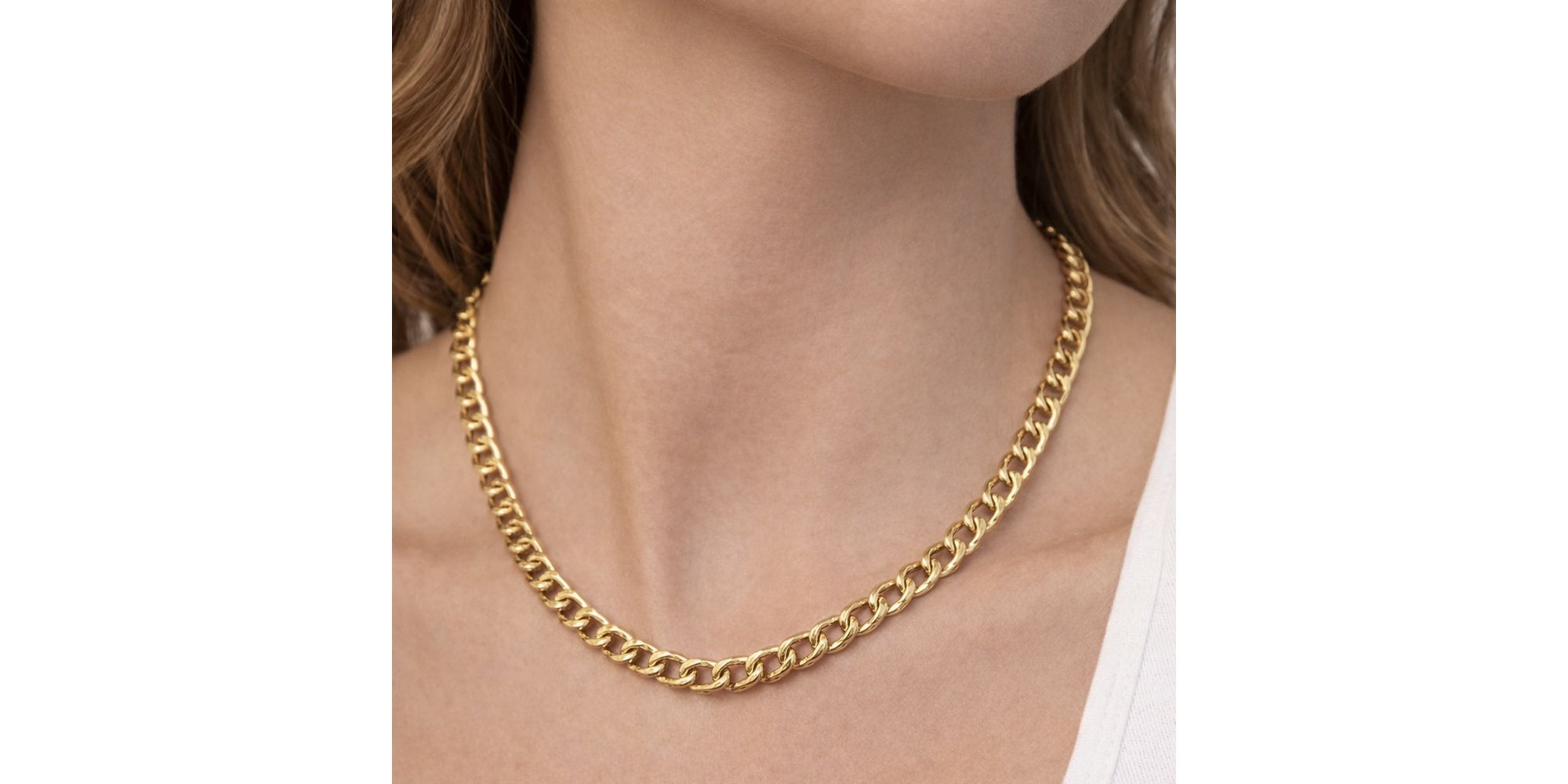 Conjunto Grumet Dois Elos Banhado a Ouro 18K