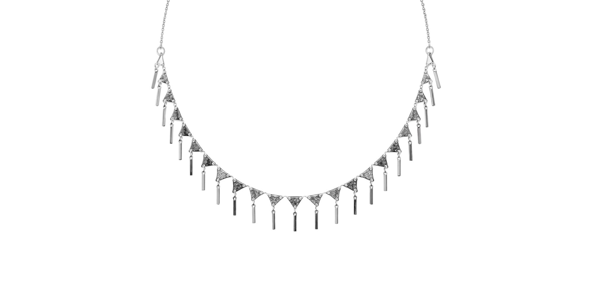 Colar Triângulo Palito 43c Banhado A Prata 925