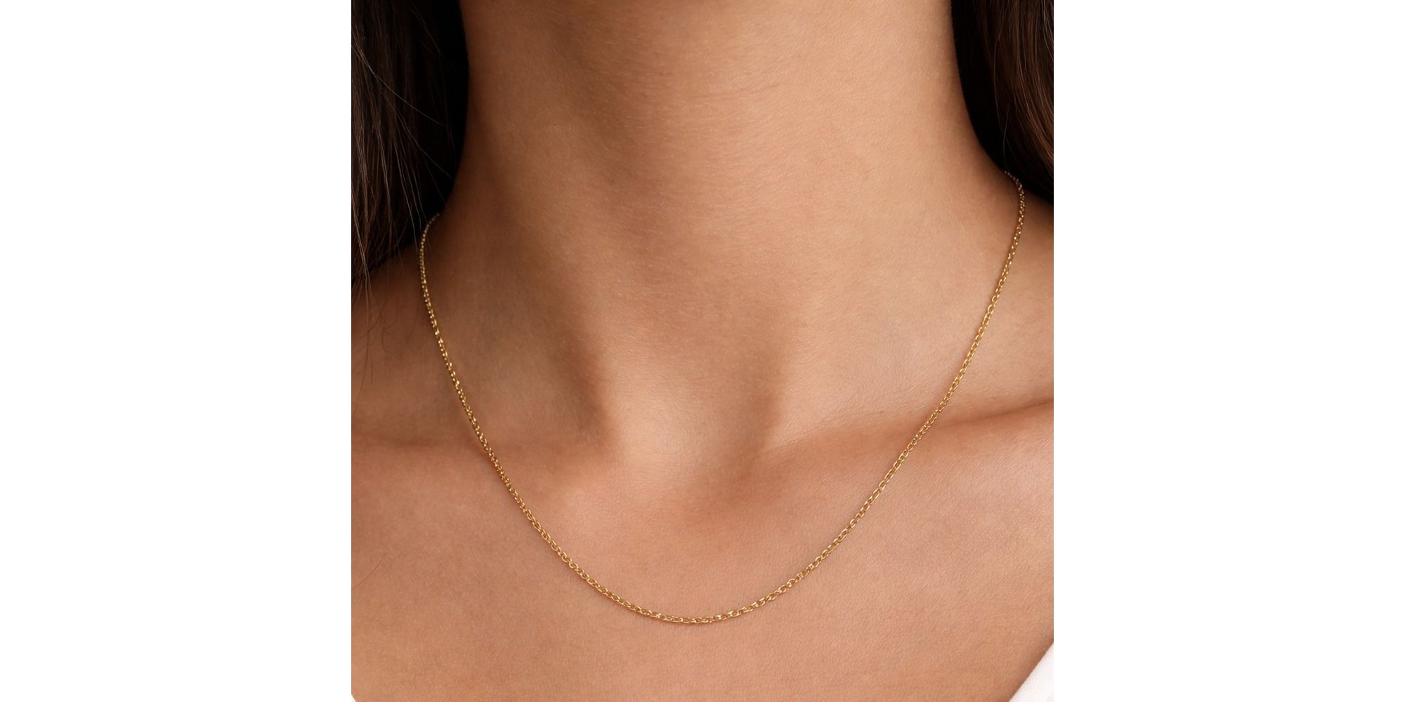 Colar Elo Português Banhado a Ouro 18K