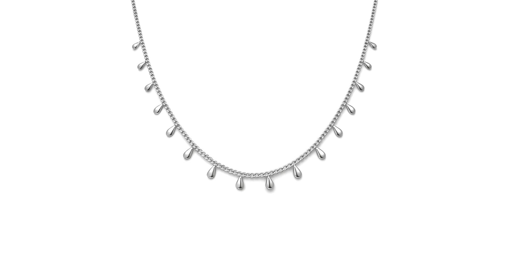Colar Gota Contínua Banhado a Prata 925