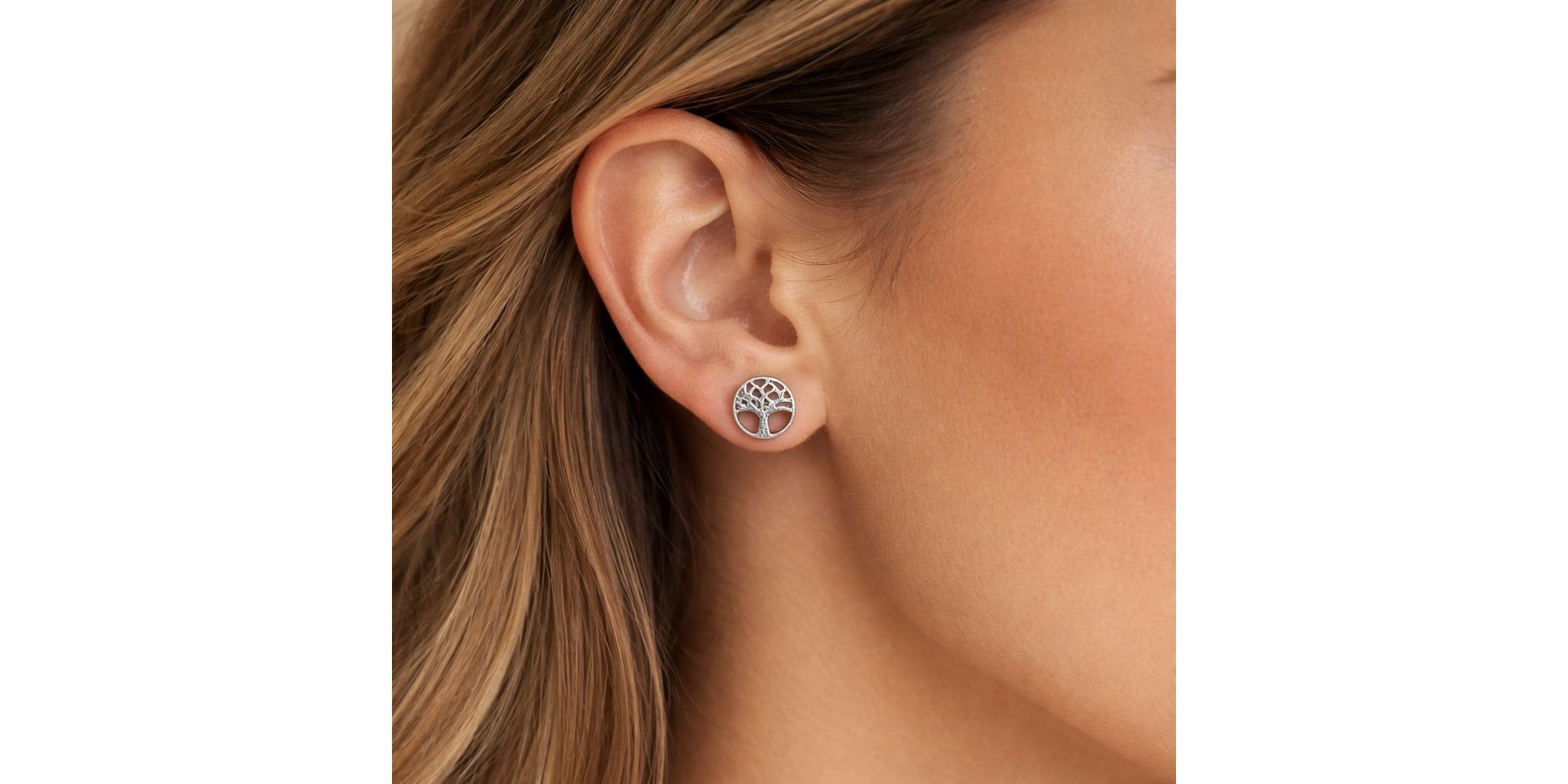 Brinco Árvore da Vida Banhado A Prata 925