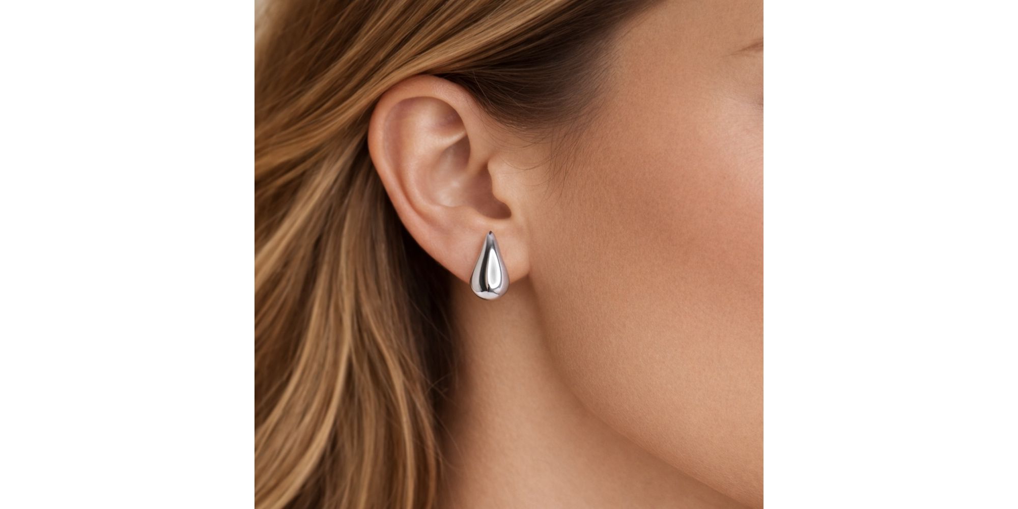 Brinco Gota Grande AB Banhado A Prata 925