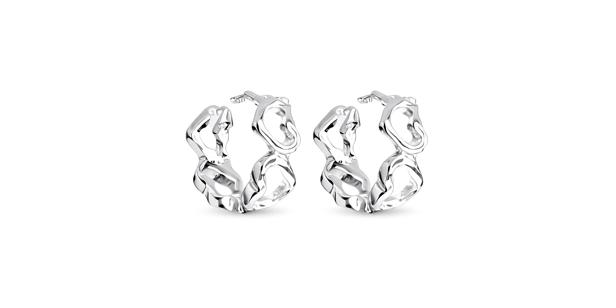 Brinco Argola Quatro Coração Vazado Banhado A Prata 925