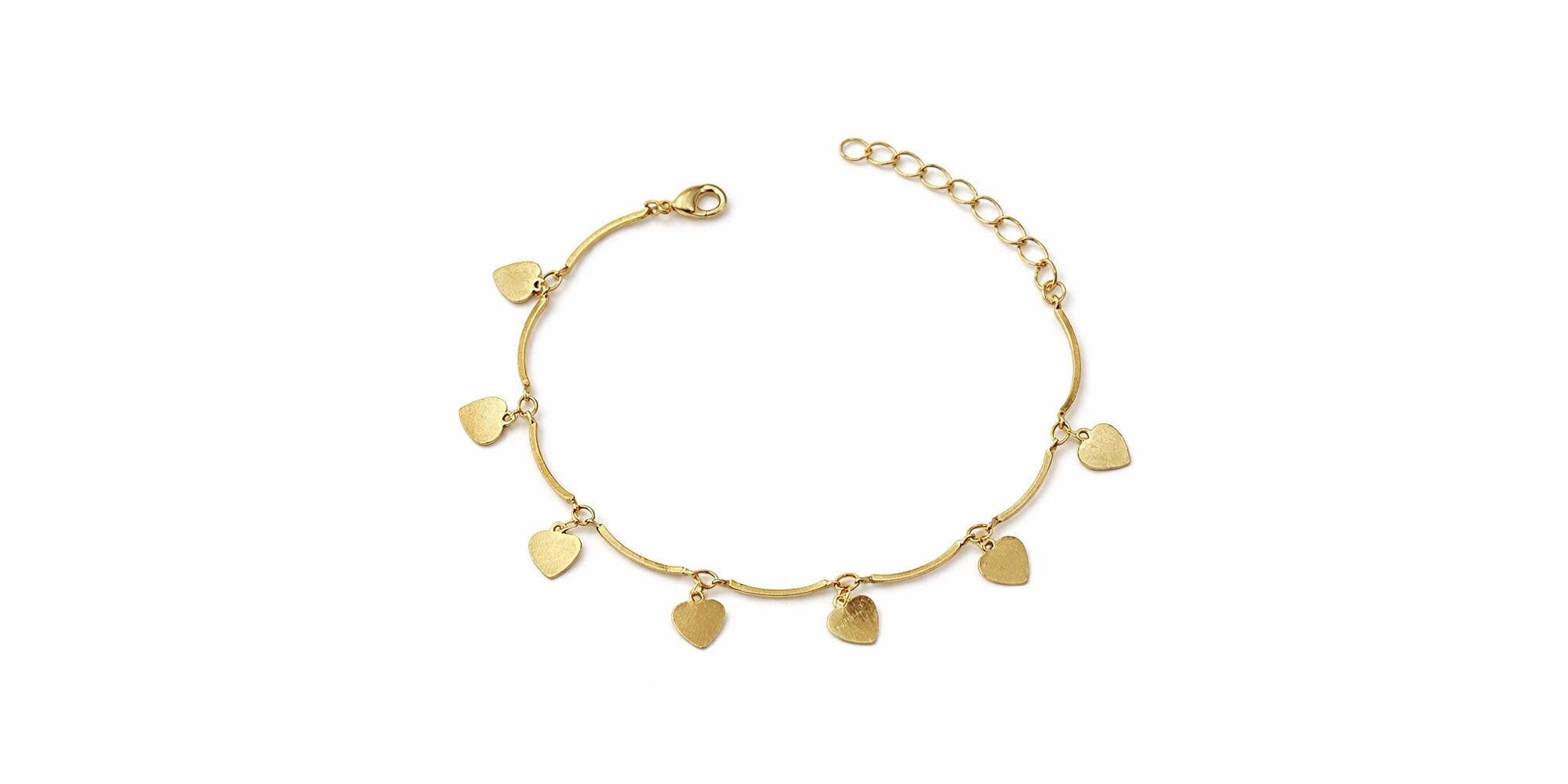 Pulseira Coração Pendurado Canutilho Banhado a Ouro 18K