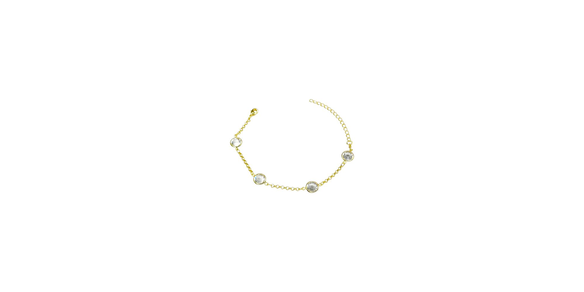 Pulseira Quatro Tiffany Cristal Espaçada Banhado A... - RC JOIAS BY RUDI