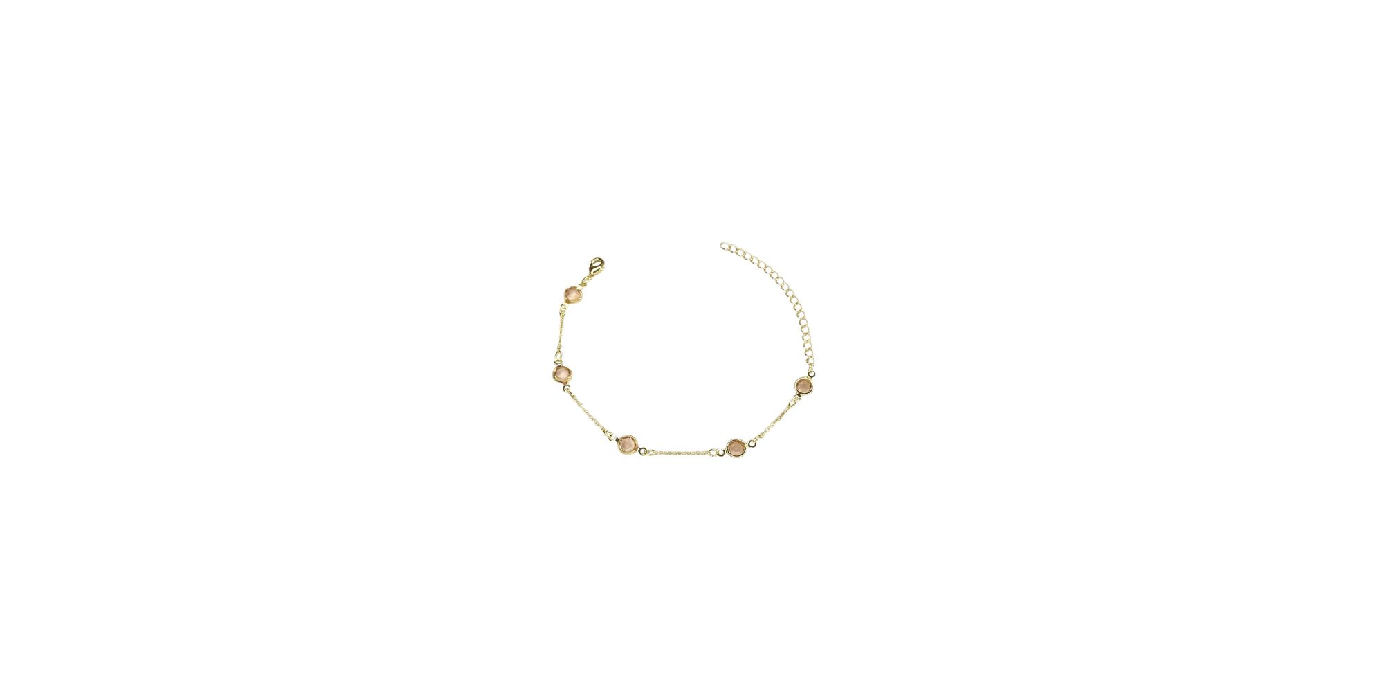 Pulseira Cinco Tiffany Salmão Espaçada Banhado A Ouro 18K