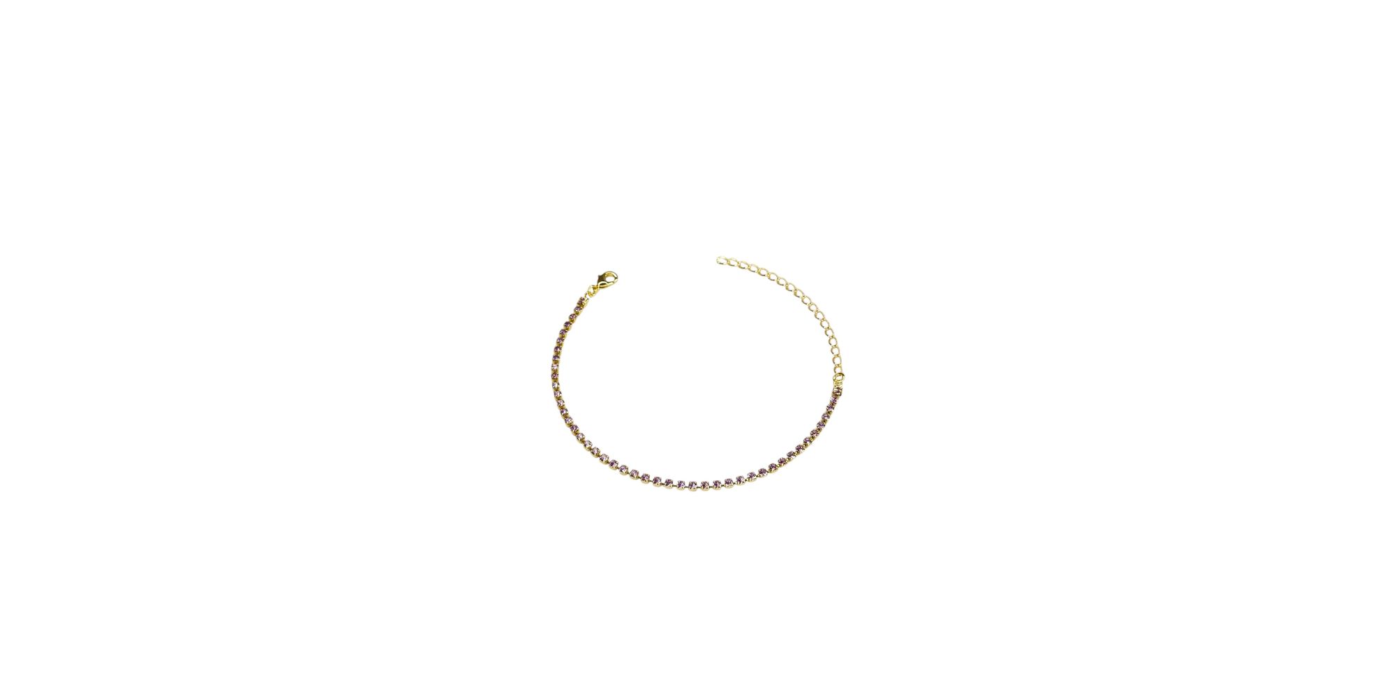Pulseira Riviera Lilás Banhado A Ouro 18K - 000000... - RC JOIAS BY RUDI
