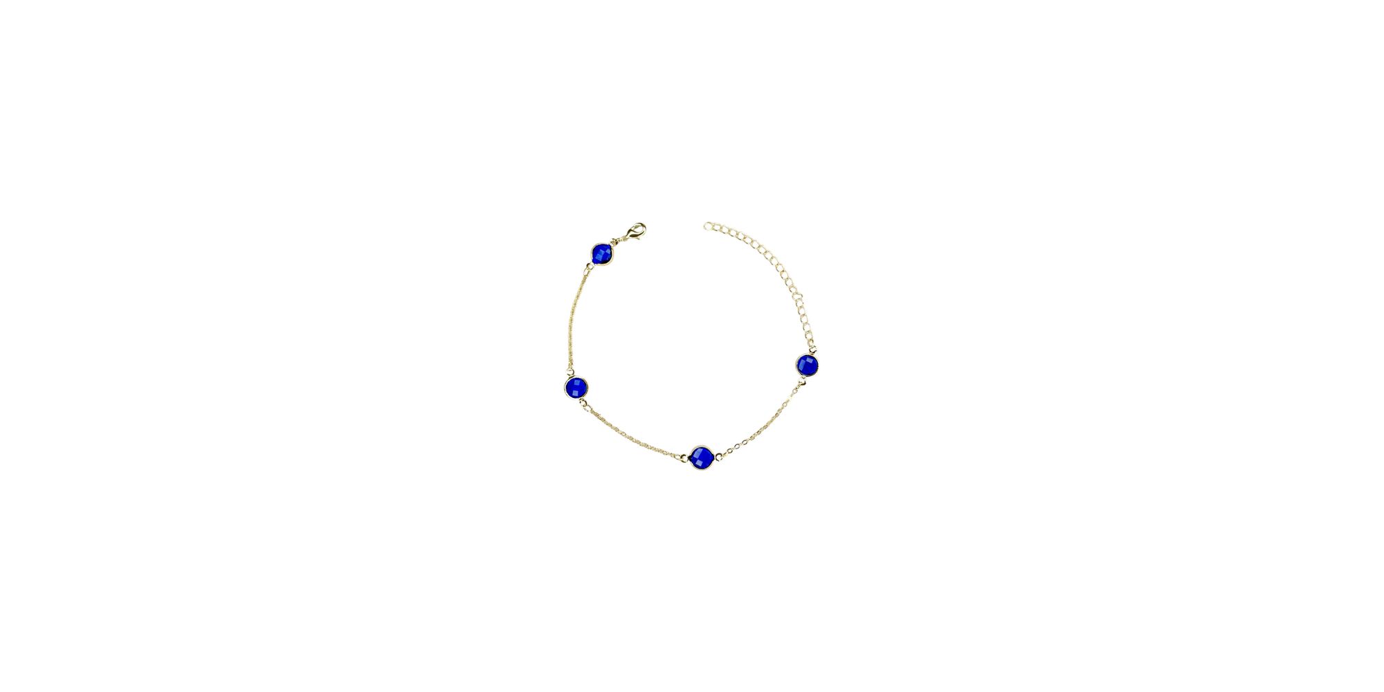 Pulseira Quatro Tiffany Azul Royal Banhado A Ouro ... - RC JOIAS BY RUDI