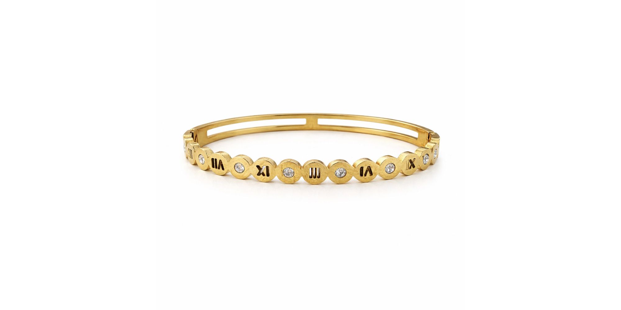 Pulseira Bracelete Romano Bvlgari Aço Dourado 