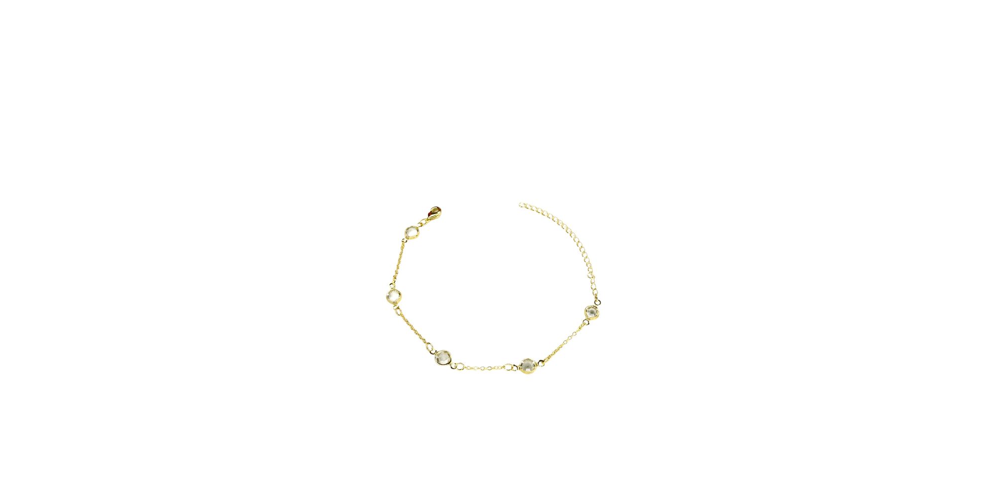 Pulseira Cinco Tiffany Cristal Espaçada Banhado A Ouro 18K