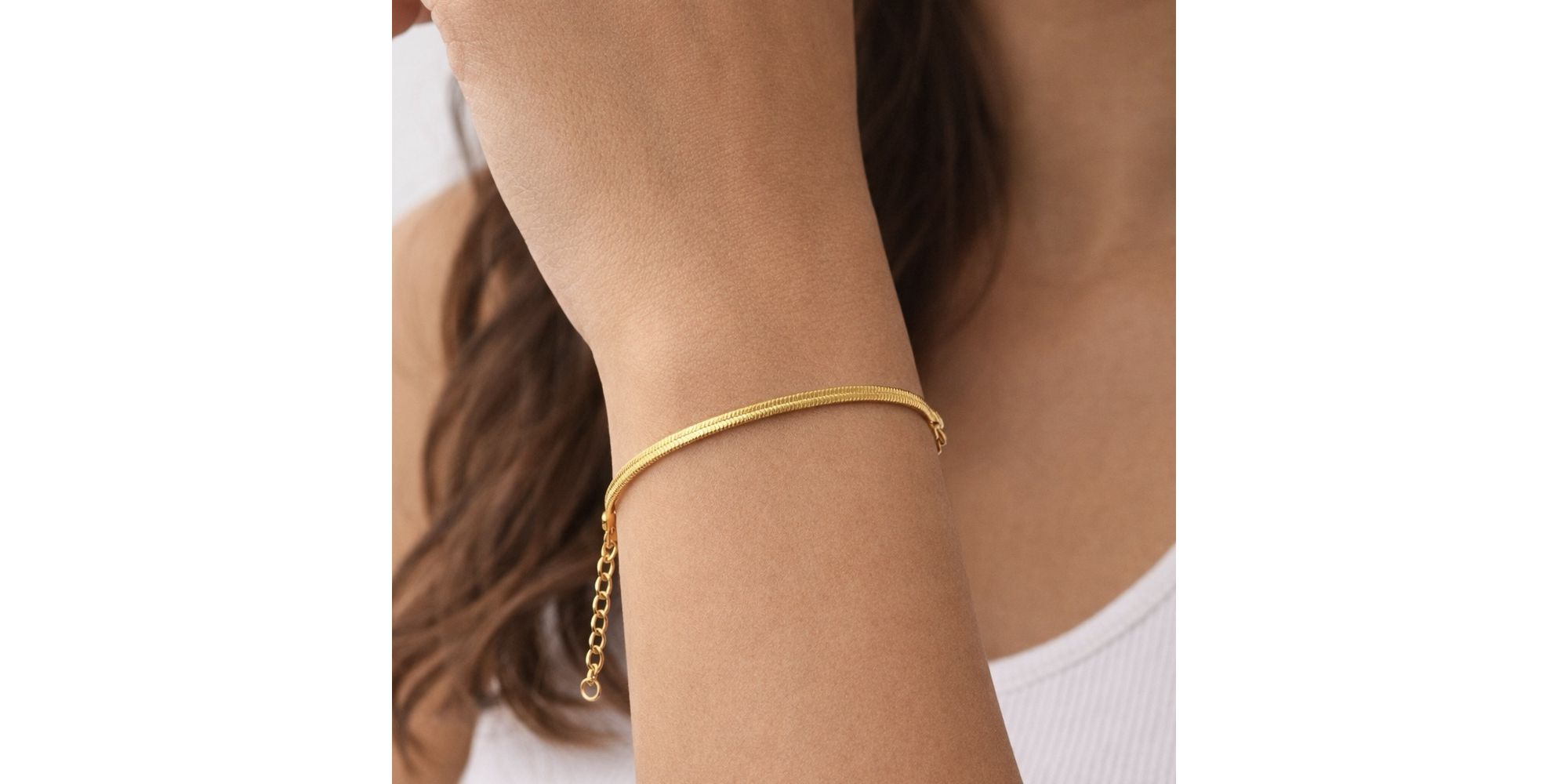 Pulseira Laminada 22/3 Banhado A Ouro 18K