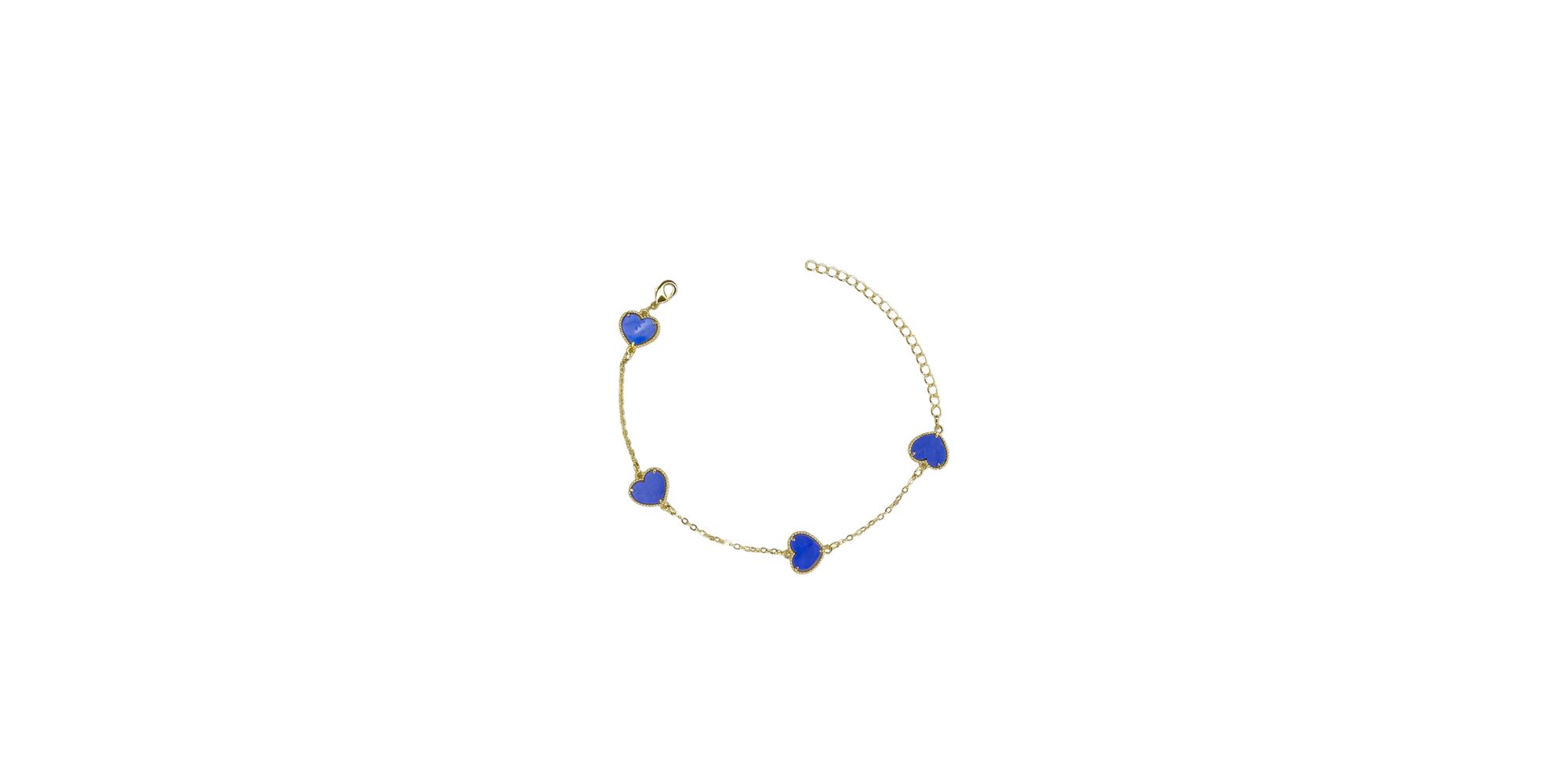 Pulseira Quatro Coração Azul Royal Banhado A Ouro ... - RC JOIAS BY RUDI