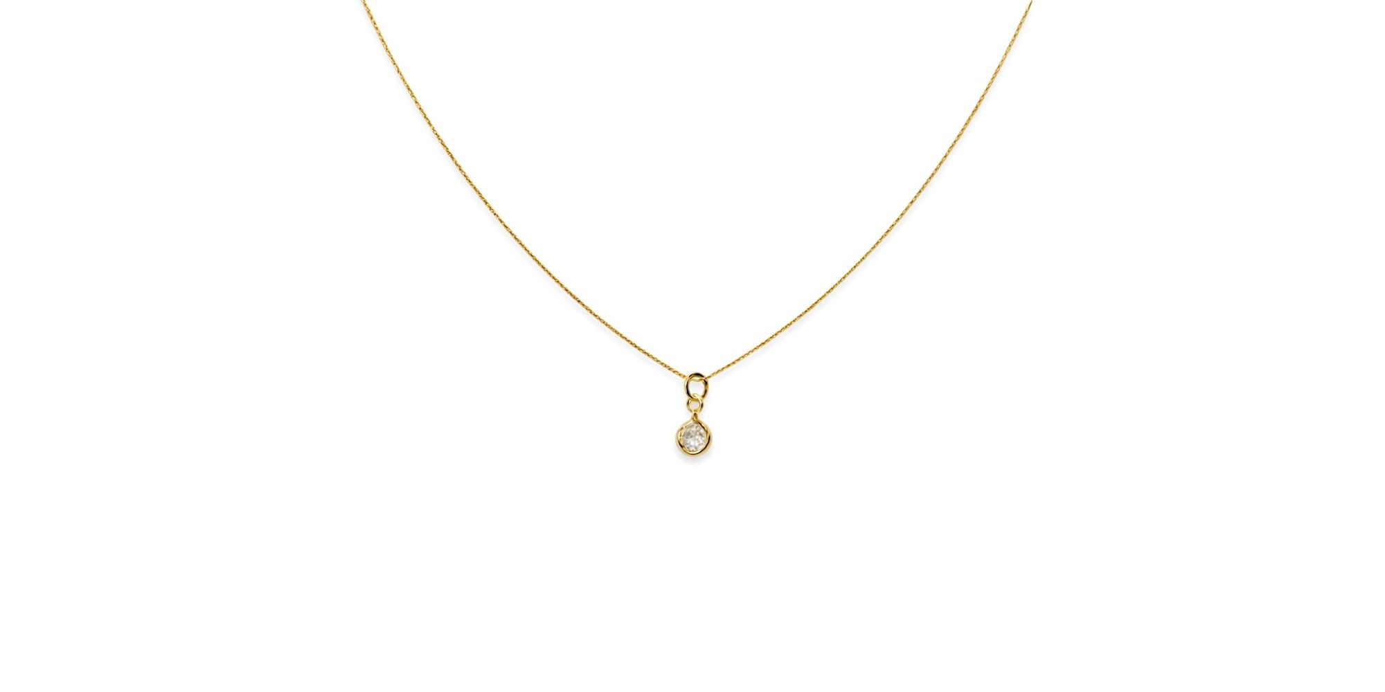 Colar Ponto De Luz Zircônia Banhado A Ouro 18K