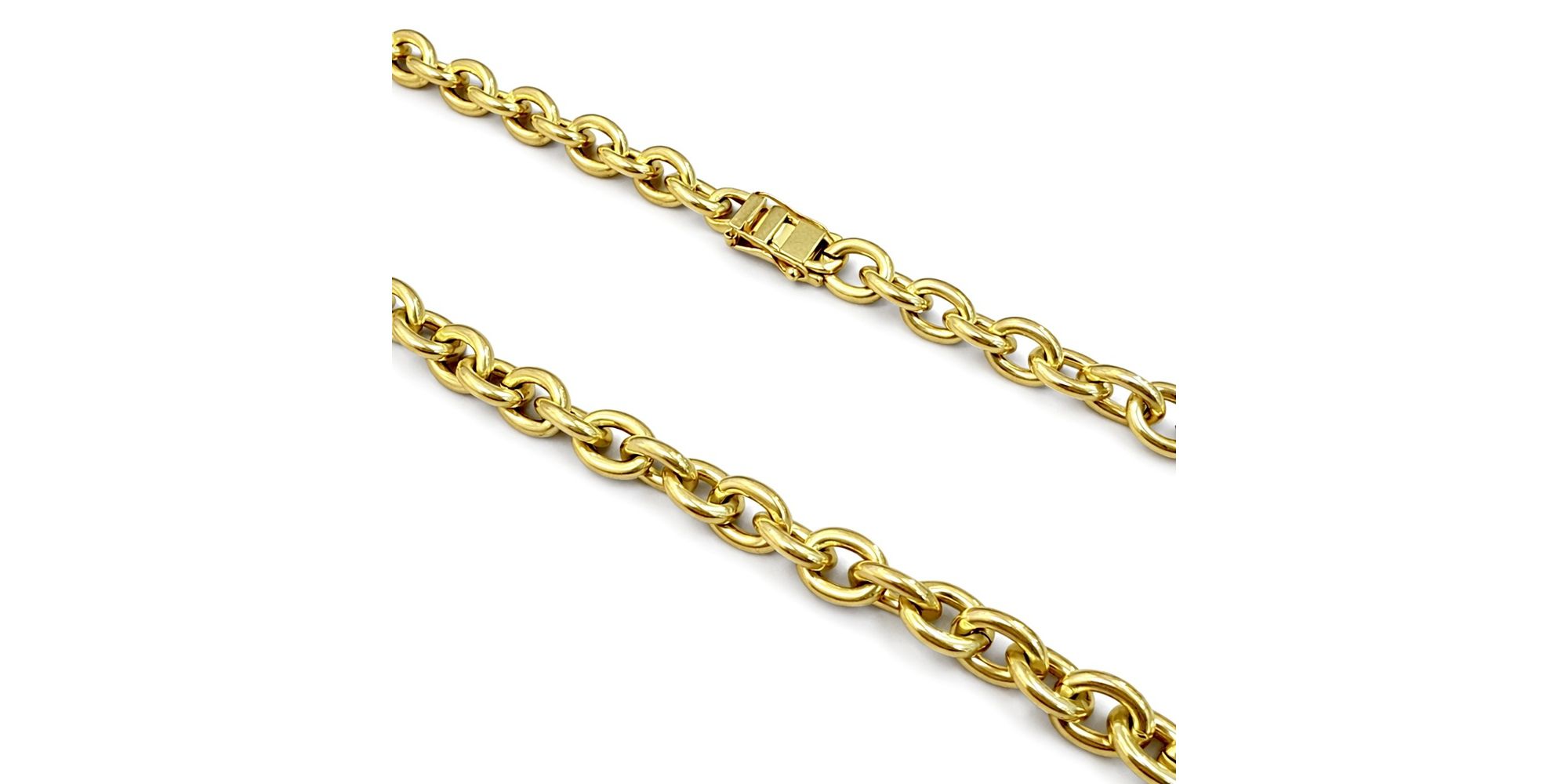 Corrente Cadeado Fecho Gaveta Trava Dupla Banhado A Ouro 18K.