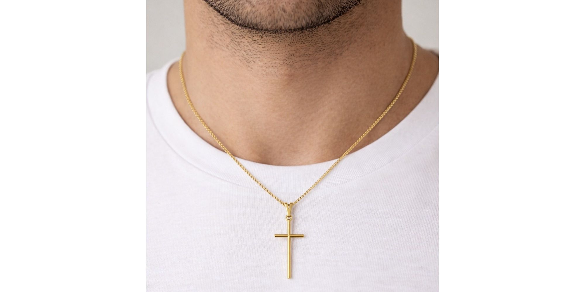 Pingente Cruz Palito Mini Banhado a Ouro 18K