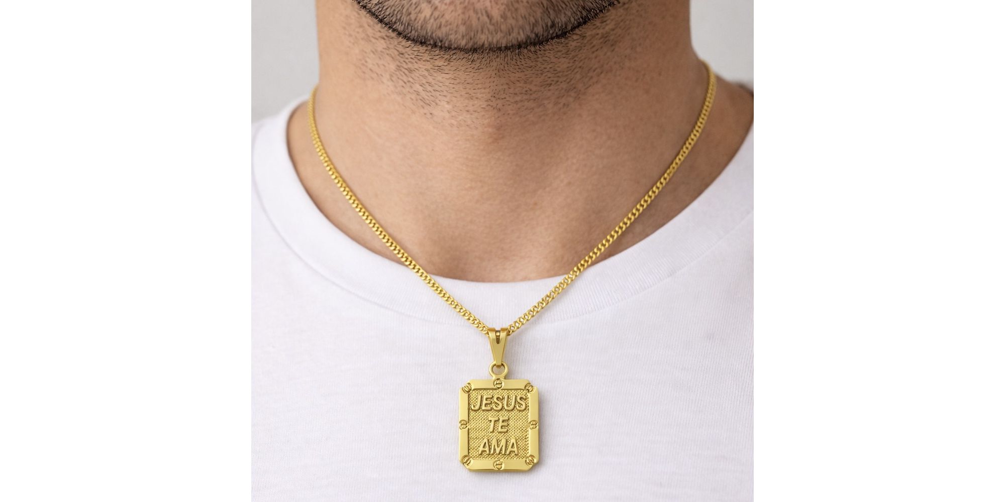 Pingente Jesus Te Ama Banhado a Ouro 18k