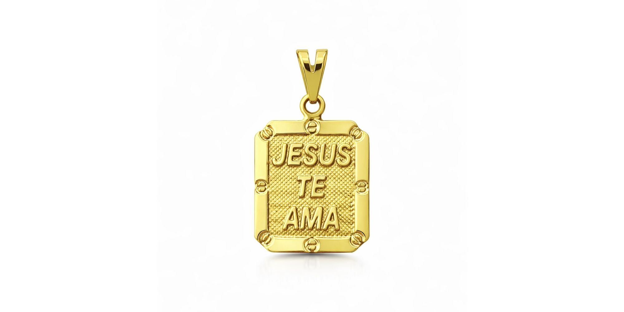 Pingente Jesus Te Ama Banhado a Ouro 18k