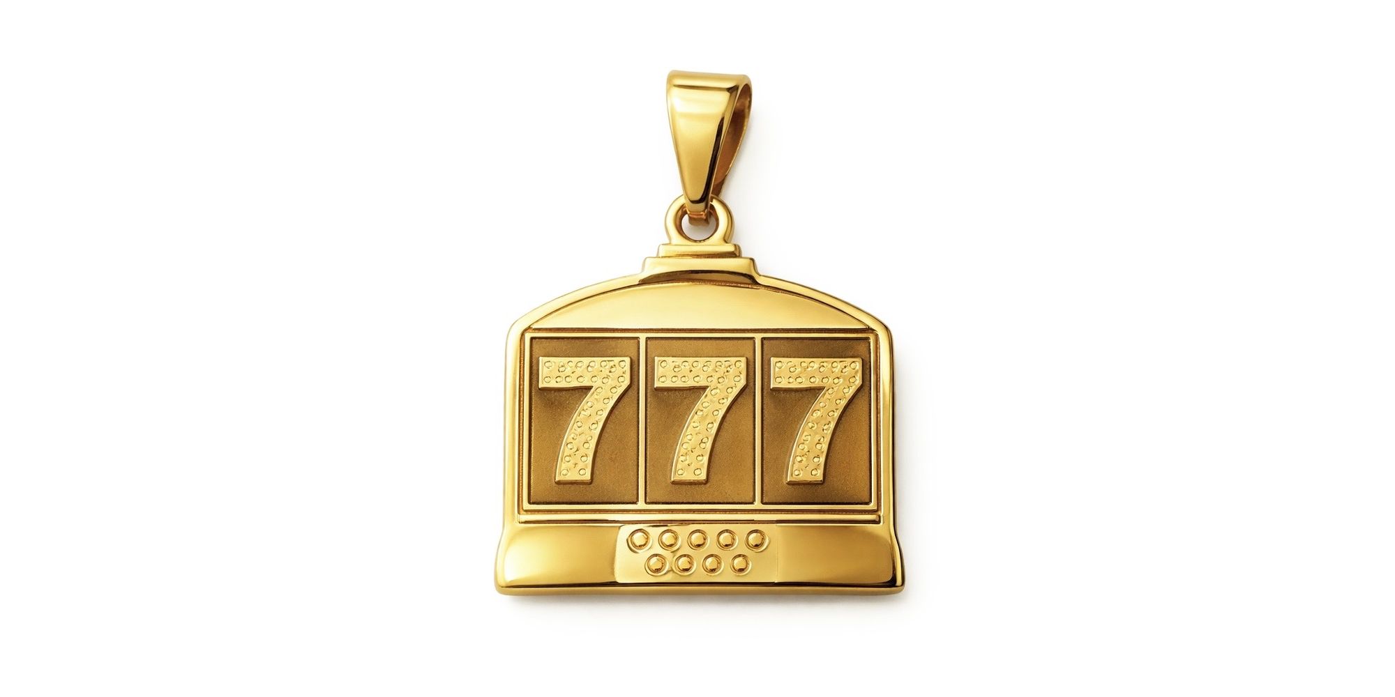 Pingente 777 Roleta Aço Dourado