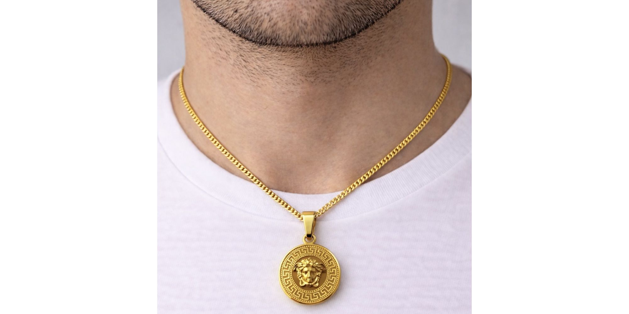 Pingente Versace Aço Dourado