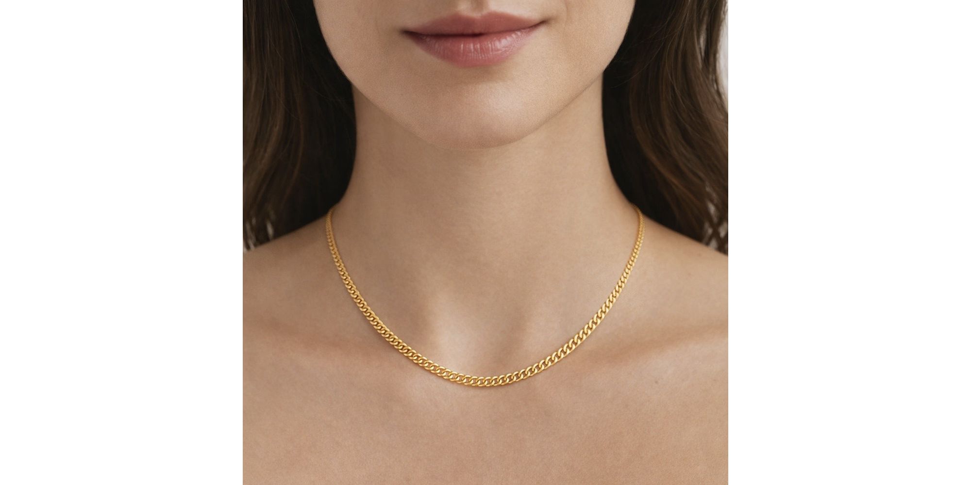 Colar Grumet Dupla Banhado A Ouro 18K