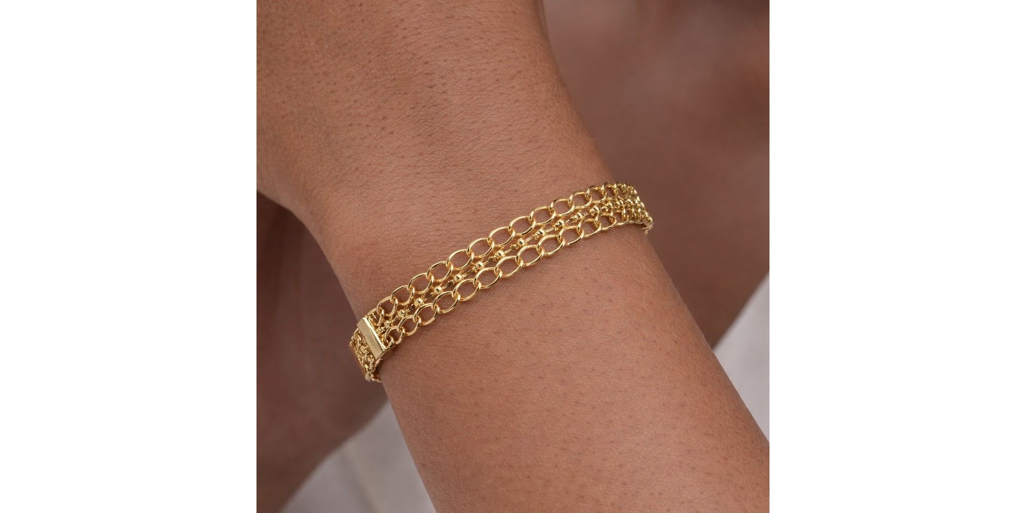 Pulseira Ponto Peruano Banhado a Ouro 18K