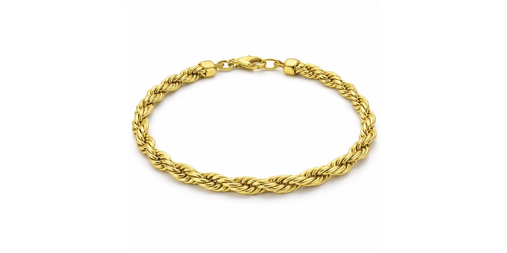 Pulseira Cordão Baiano Fecho Lagosta Banhado a Ouro 18K