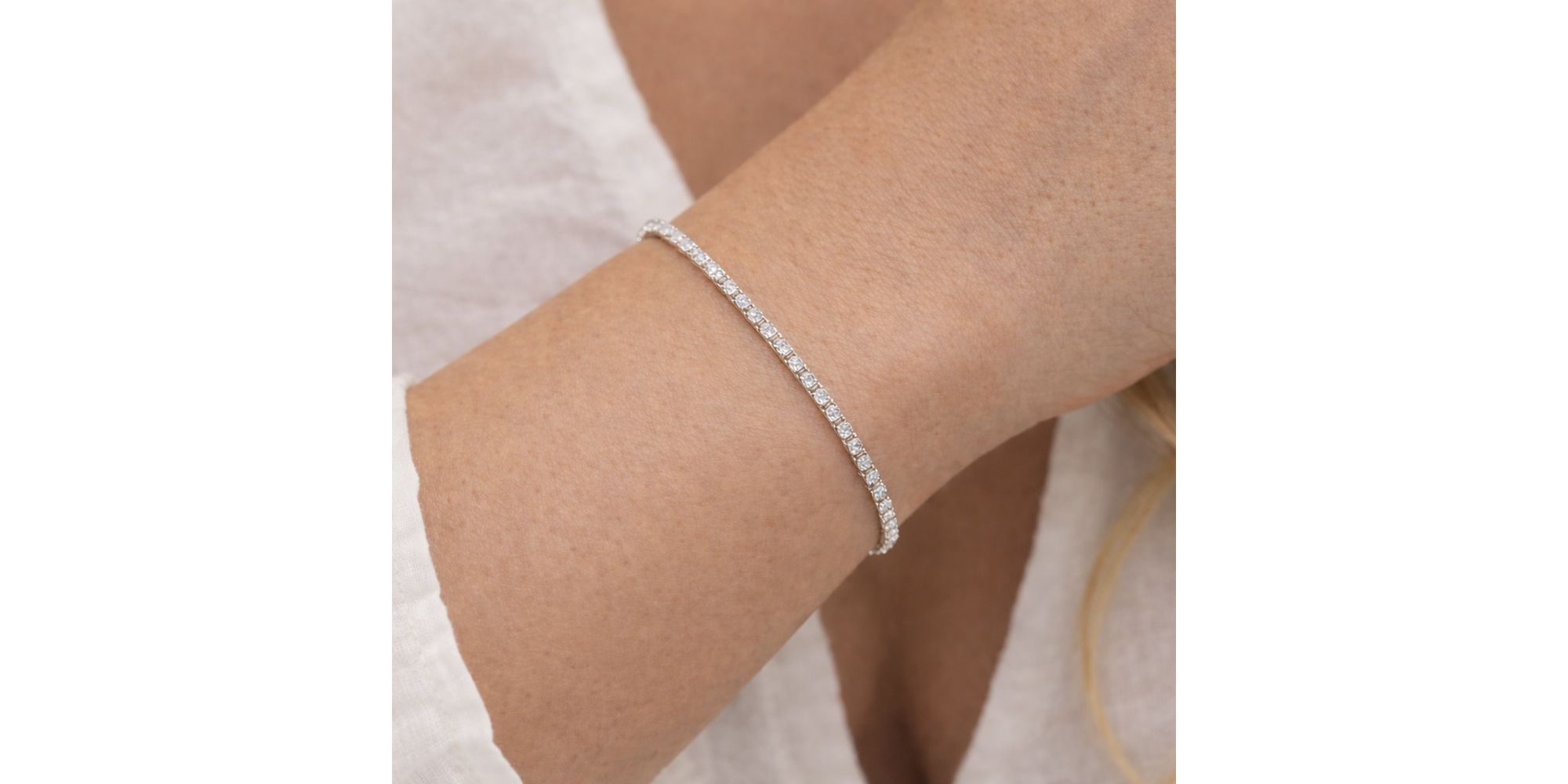 Pulseira Riviera Cristal Banhado A Prata 925.
