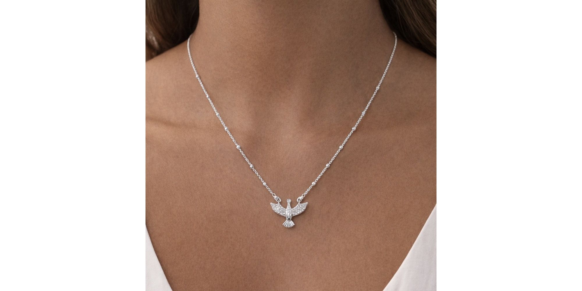 Colar Esca Espírito Santo Cruz Cravejado Banhado a Ouro 18K