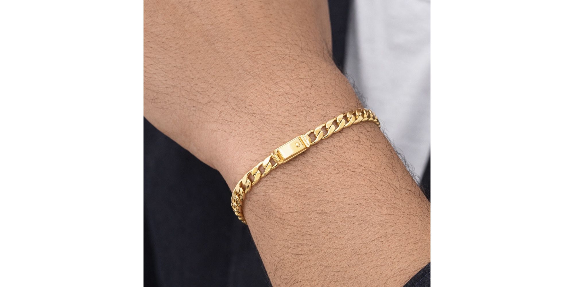 Pulseira Grumet Chapada Fecho Gaveta Banhado a Ouro 18K