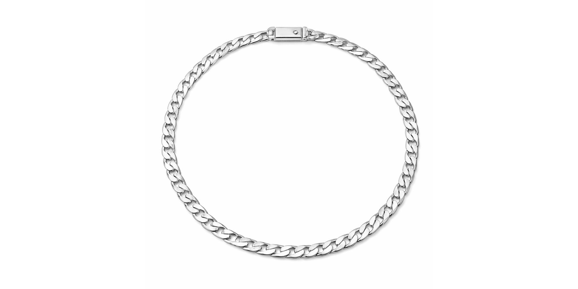 Pulseira Grumet Chapada Fecho Gaveta Banhado a Prata 925
