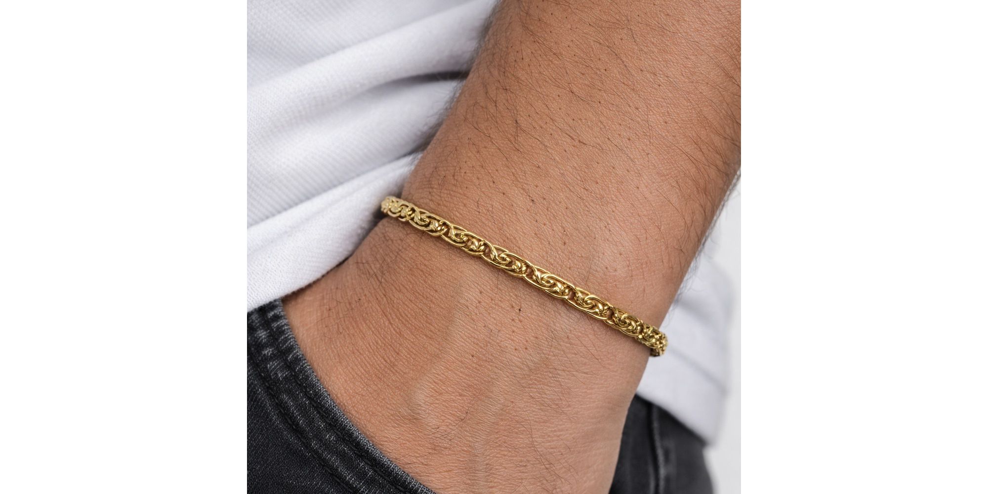 Pulseira Elo S Fecho Lagosta Aço Dourado